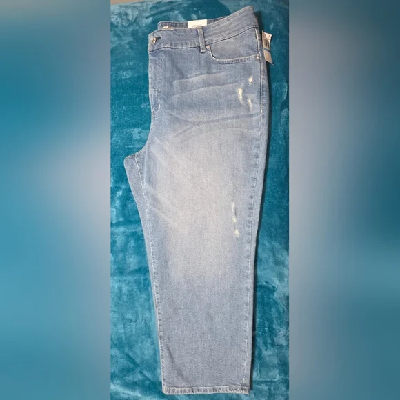Seven7 Womens Tower Distressed Jeans, Lt-Med Wash, Size 20W - Picture 5 of 6